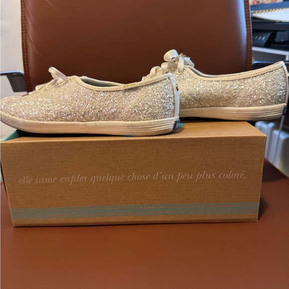 Kate Spade X Keds White Glitterer Sneakers - Picture 5 of 6